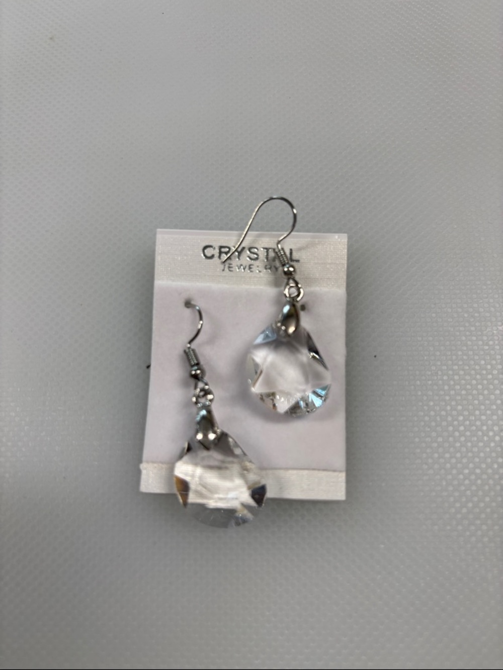 Clear Teardrop Dangle Earrings